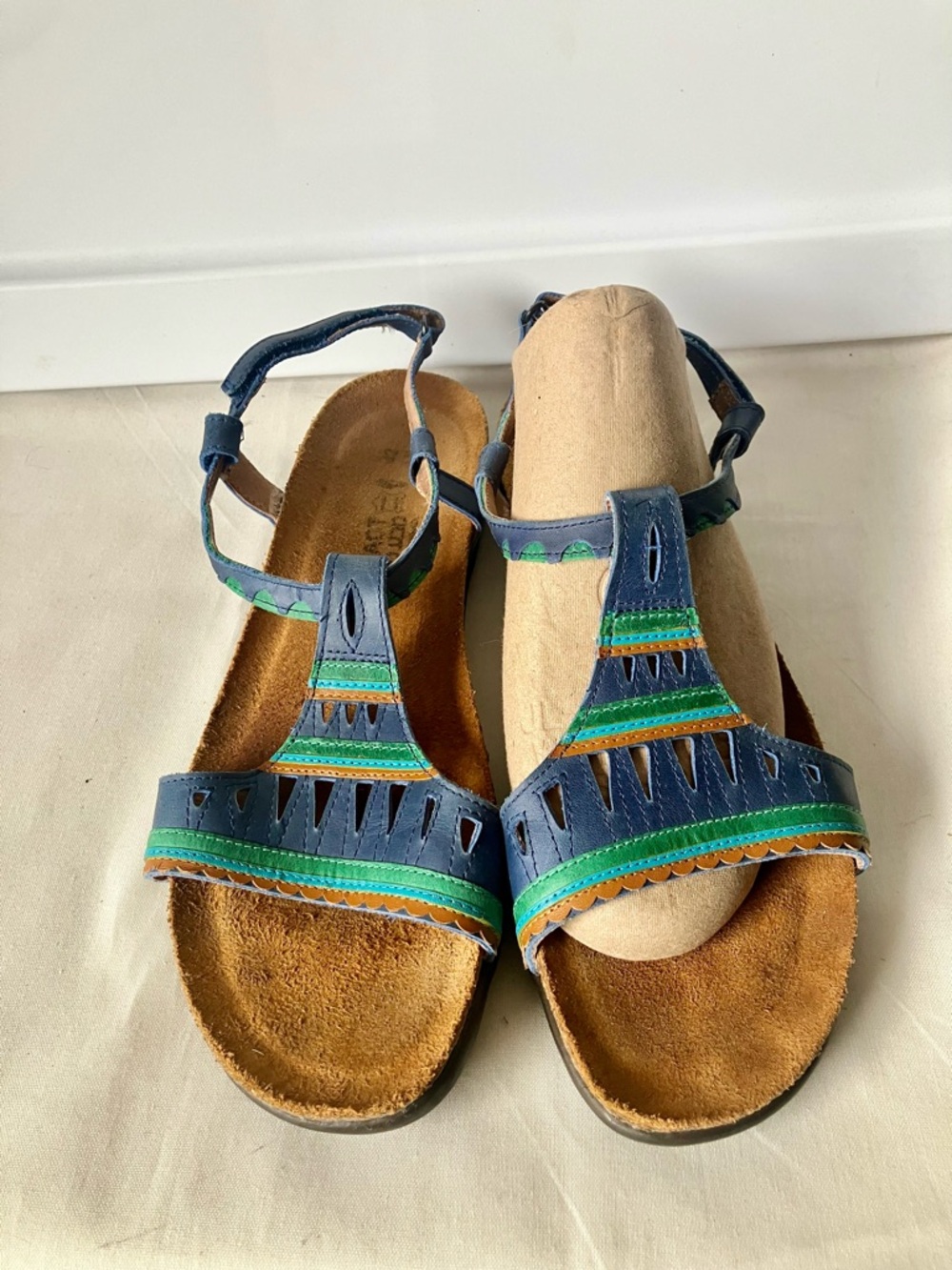 Naot Odelia Ankle Strap Tribal Blue Green Sandals EU 42 11 - Picture 2 of 4